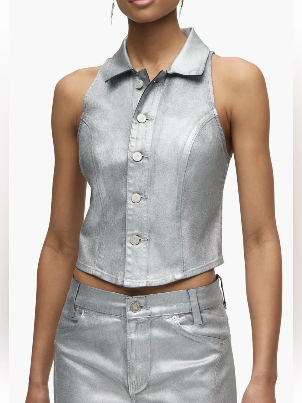 Hudson Jeans Metallic Halter Vest